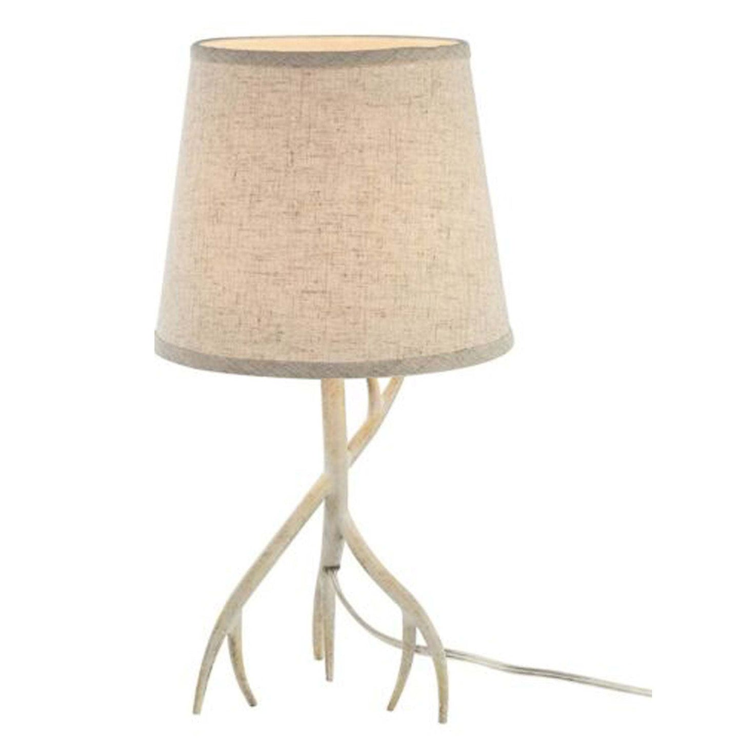 Jizheng E-Like Table lamp with tree style base and white linen shade, country style bedside lamp