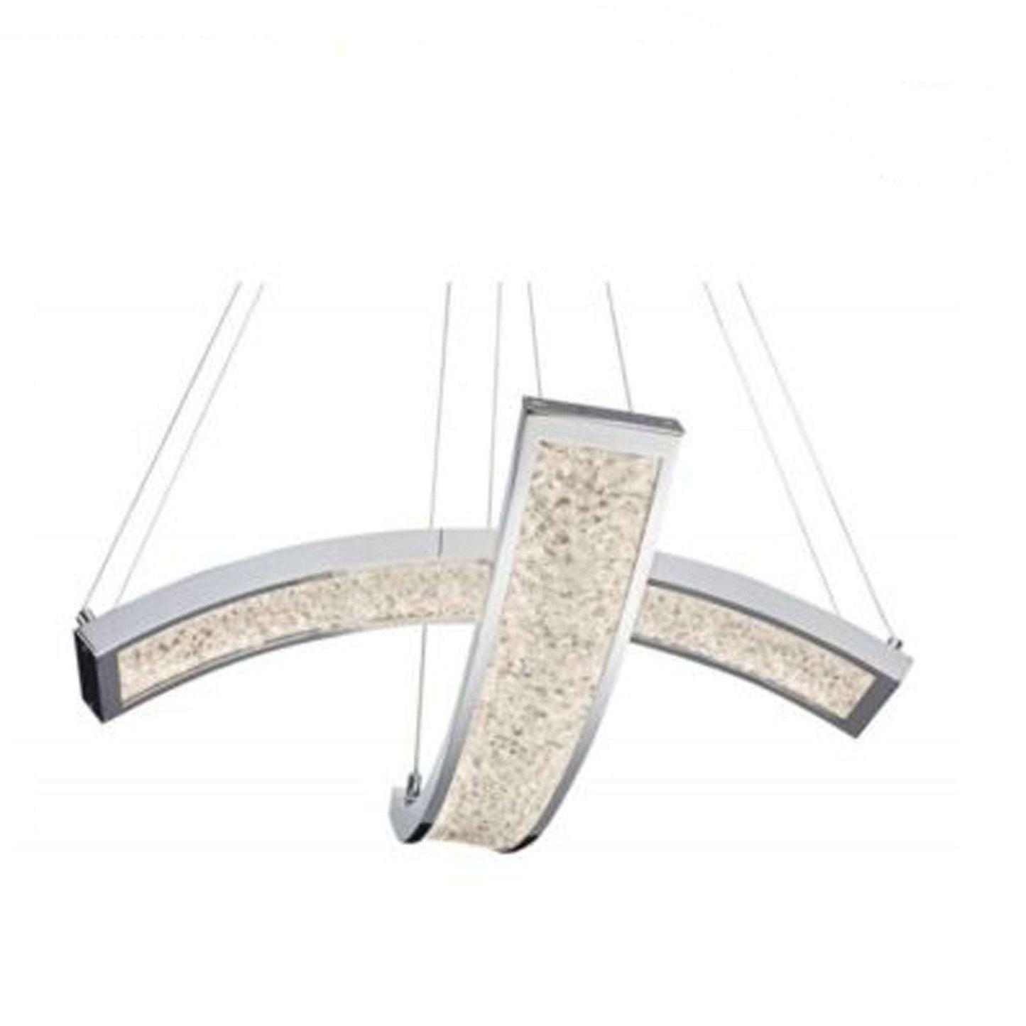 Modern Pendant 2Lt LED light fixture by Elan with chrome finish and integrated LED technology