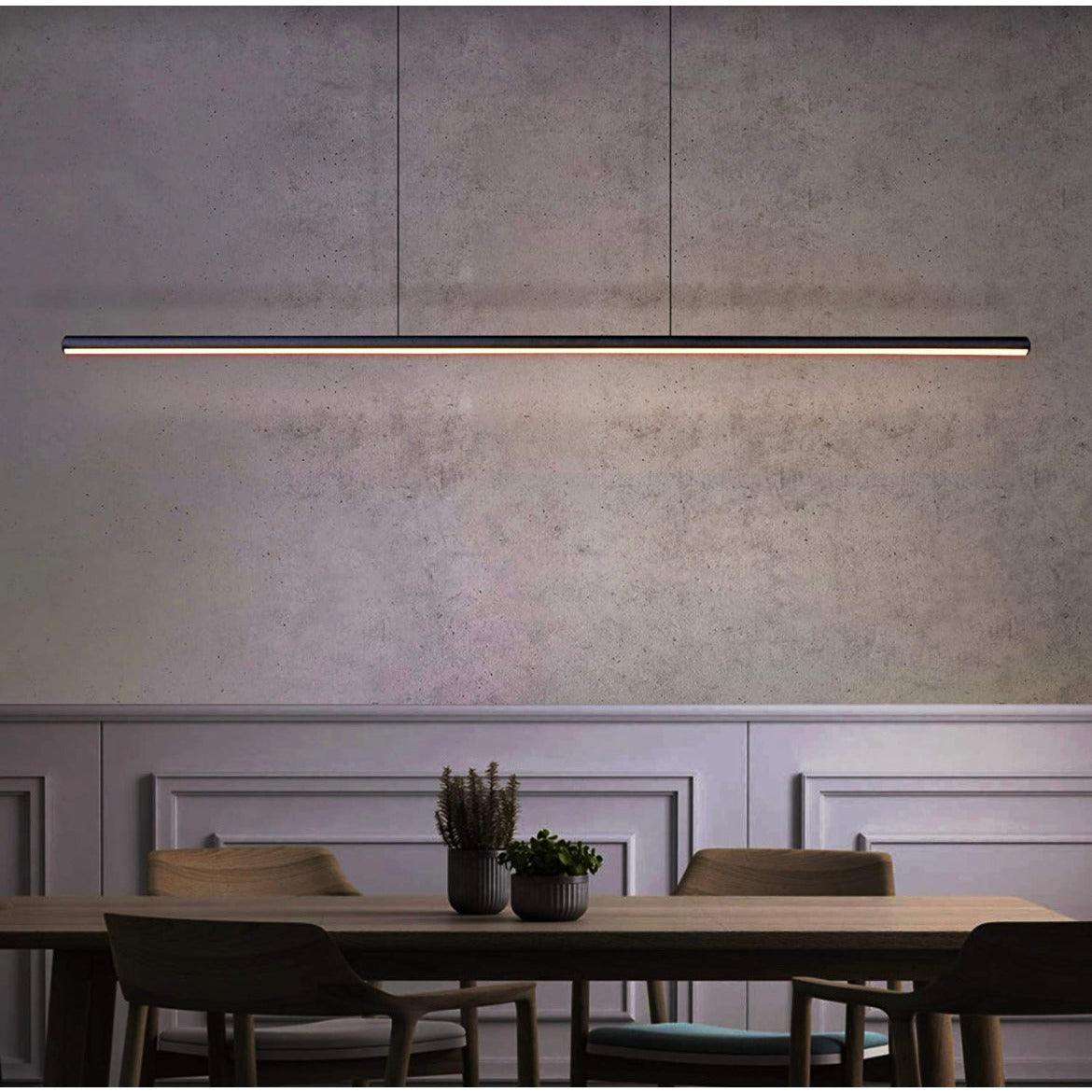 Zicbol Kitchen Island Pendant Lighting 40.94 Inch Linear Light Fixture Chandelier 16W 3000K Warm Light Dimmable LED Hanging Light Fixture for Dining Room, Kitchen, Breakfast Bar, Living Room Black - Selzalot