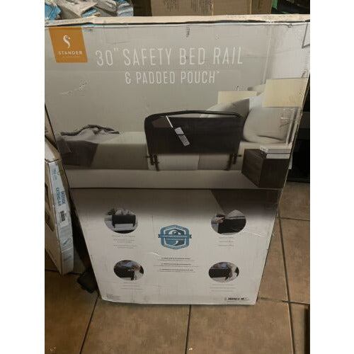 Stander 30" Safety Bed Rail with Padded Pouch, Folding Bedside Safety Guard Rail for Adults, Seniors, and Elderly, Under Mattress Bed Safety Handle for Home, Fits Most King, Queen, Full, and Twin Beds - Selzalot