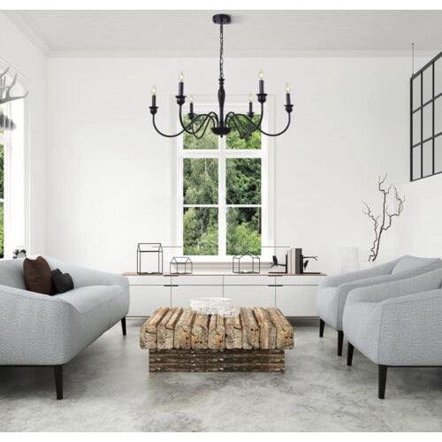 Wellmet 6-Light Farmhouse Chandelier 38 Inch, Farmhouse Light Fixture for Dining Room... - Selzalot