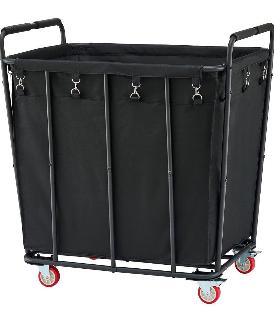 OPEN BOX NEW Hoctieon Large Laundry Cart with Wheels, 400L Heavy Duty Laundry Basket Organizer, Rolling Hamper Sorter for Clothes Storage, Industrial