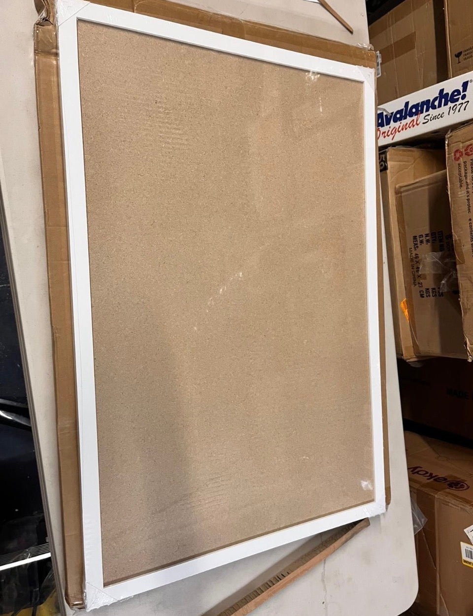 NEW VEVOR 36 in. L x 24 in. W White Cork Board with Linen Surface - Stylish Wall-Mounted Bulletin Board for Home, School, Office