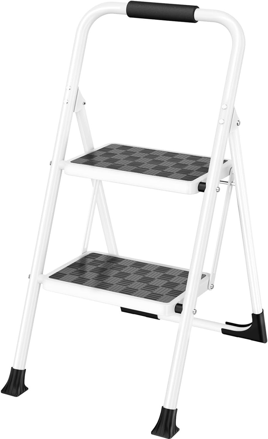 HBTower Step Ladder, 2 Step Stool for Adults, 2 Step Ladder Folding Step Stool with Cushioned Handle, 330 lbs Capacity,Step Ladder with Wide Anti-Slip - Selzalot