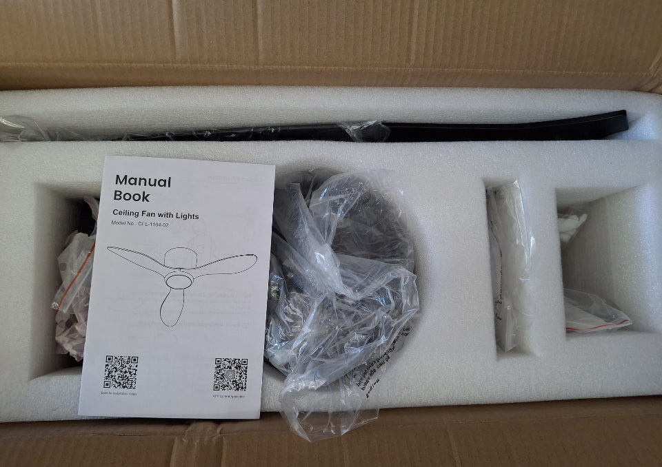 Open box ludomide Ceiling Fans with Lights, Low Noise Reversible Airflow DC Motor 52 Inch Ceiling Fan with Remote Control, Flush Mount Ceiling Fan for