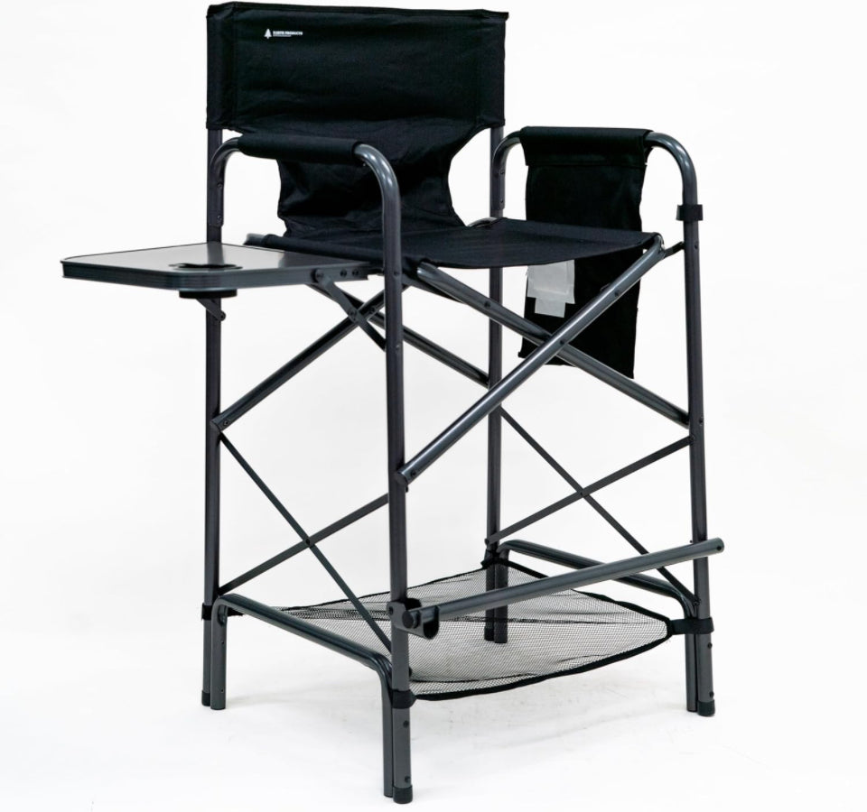 Earth Products Executive VIP Tall Directors Chair with Side Table, 31" Seat Height, Foldable, Lightweight, 375LBS Max Load.