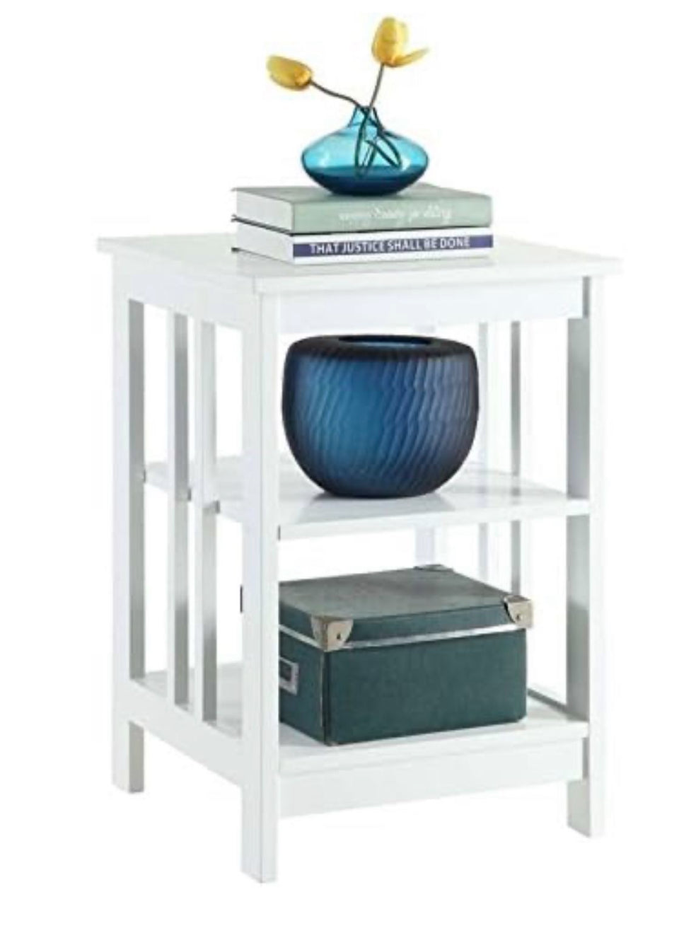 Open box Convenience Concepts Mission End Table with Shelves, White