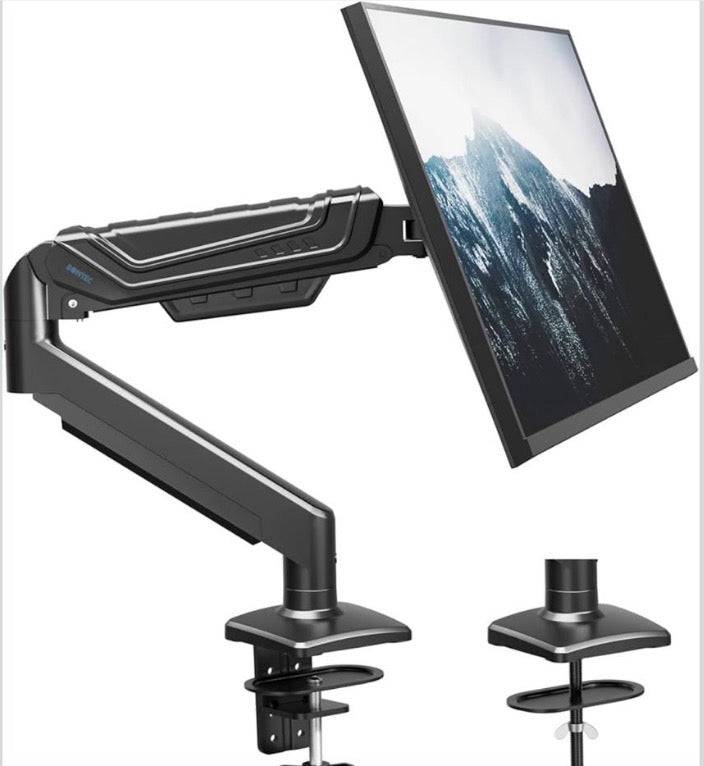 Open Box New BONTEC Monitor Arm for 15–34 Inch Screens, Ergonomic Gas Spring Single Monitor Mount, Full Motion Desk Stand with Tilt Swivel Rotation, V