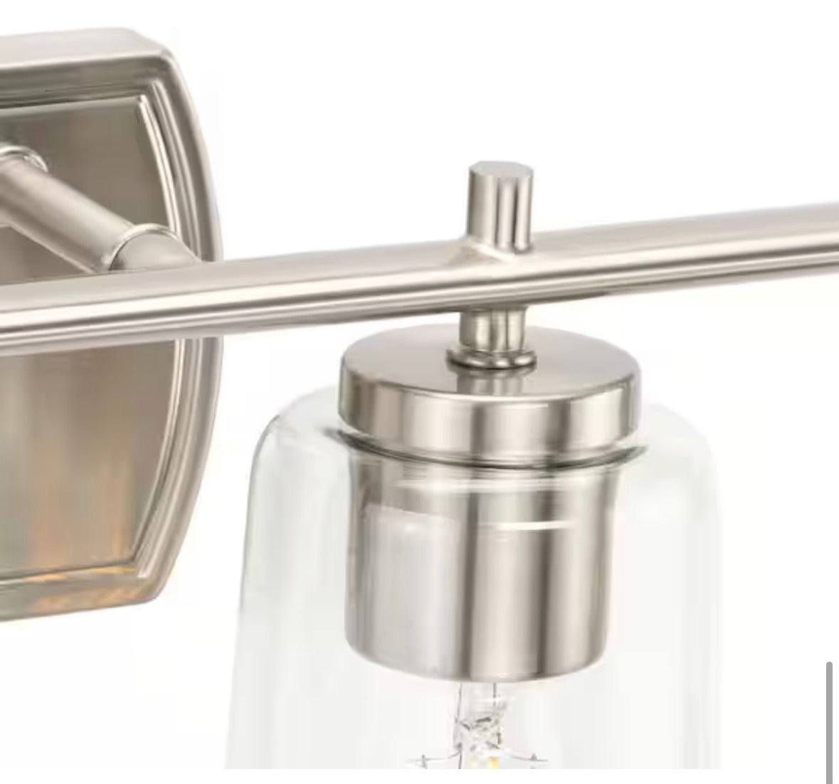 Progress Lighting Adley48.5 in. 6-Light Brushed Nickel with Clear Glass Shades New Traditional Bath Vanity Light for Bath