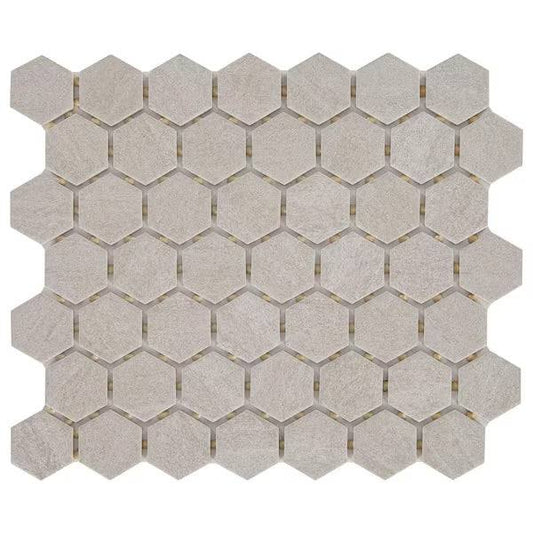 Open Box Daltile Nova Falls Gray 10 in. x 12 in. Glazed Ceramic Hexagon Mosaic Tile (9.72 sq. ft./Case)