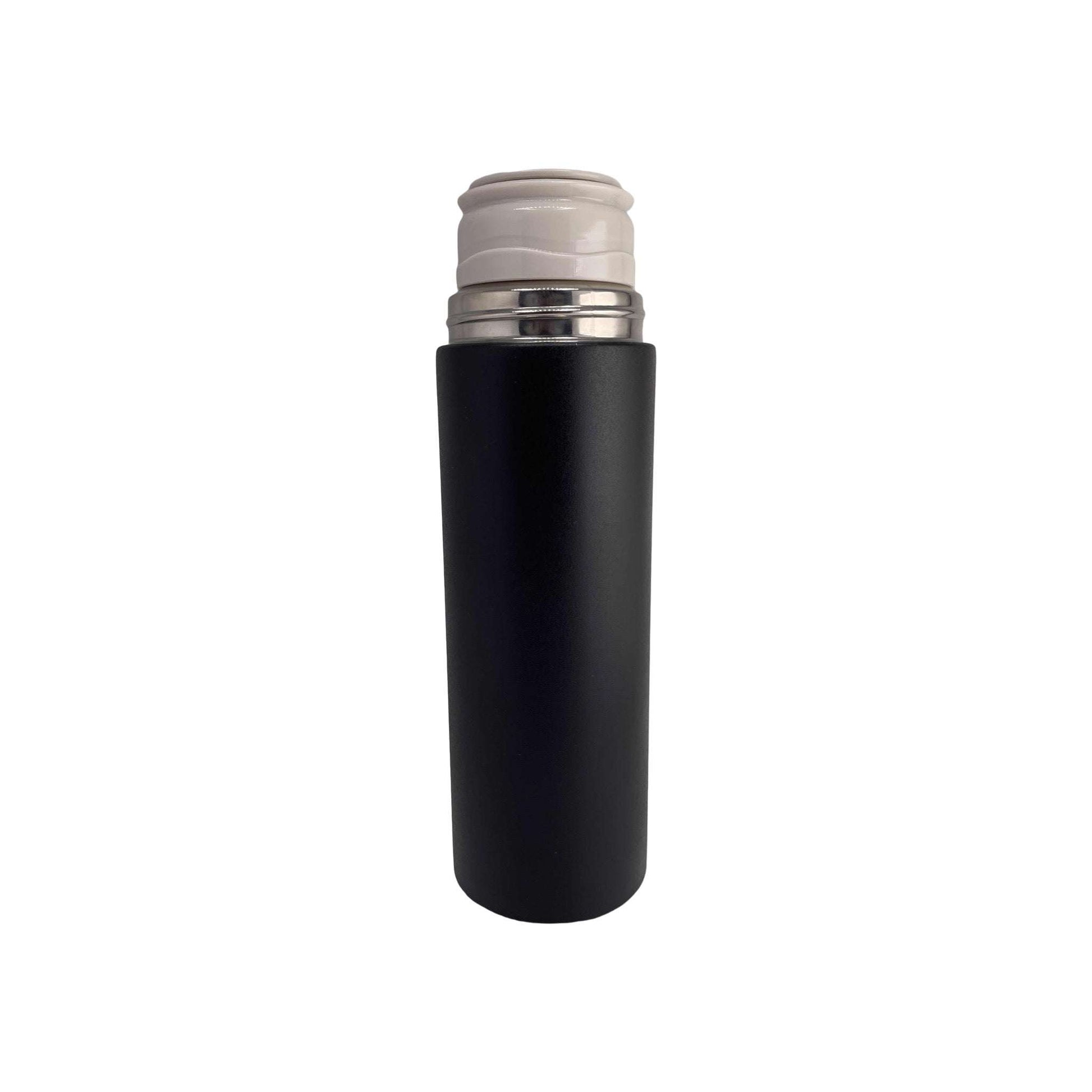 SELZALOT Stainless Steel Vacuum Flask Set, 500ML Gift Set, Black, Thickened Food Grade 304 Stainless Steel, Durable Insulation, Ergonomic Design, with 3 Cups - Selzalot