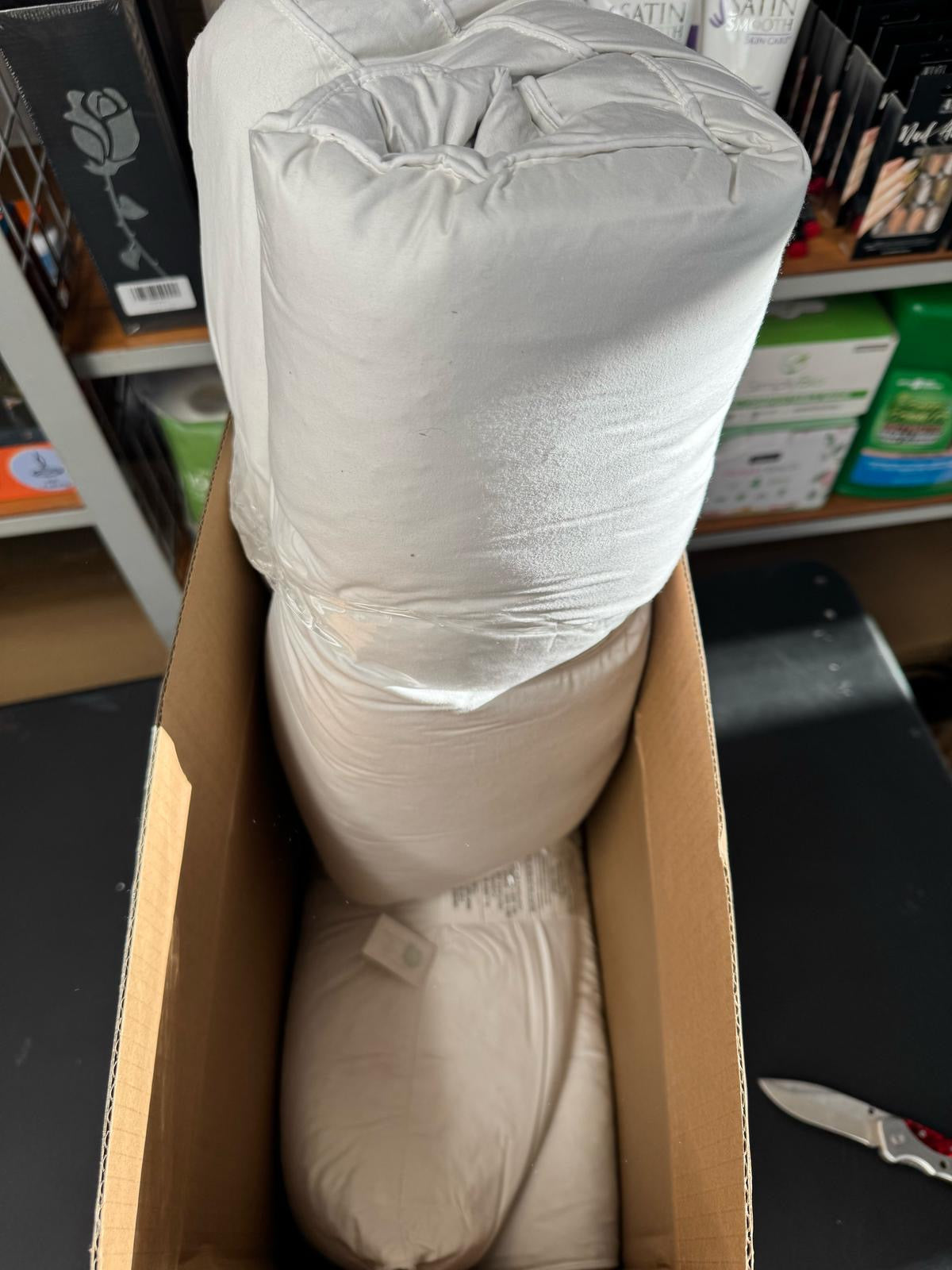 Open Box puredown® Goose Feather Down Sleeping Pillow Soft Bed Pillow for Sleeping with 100% Cotton Shell Set of 2