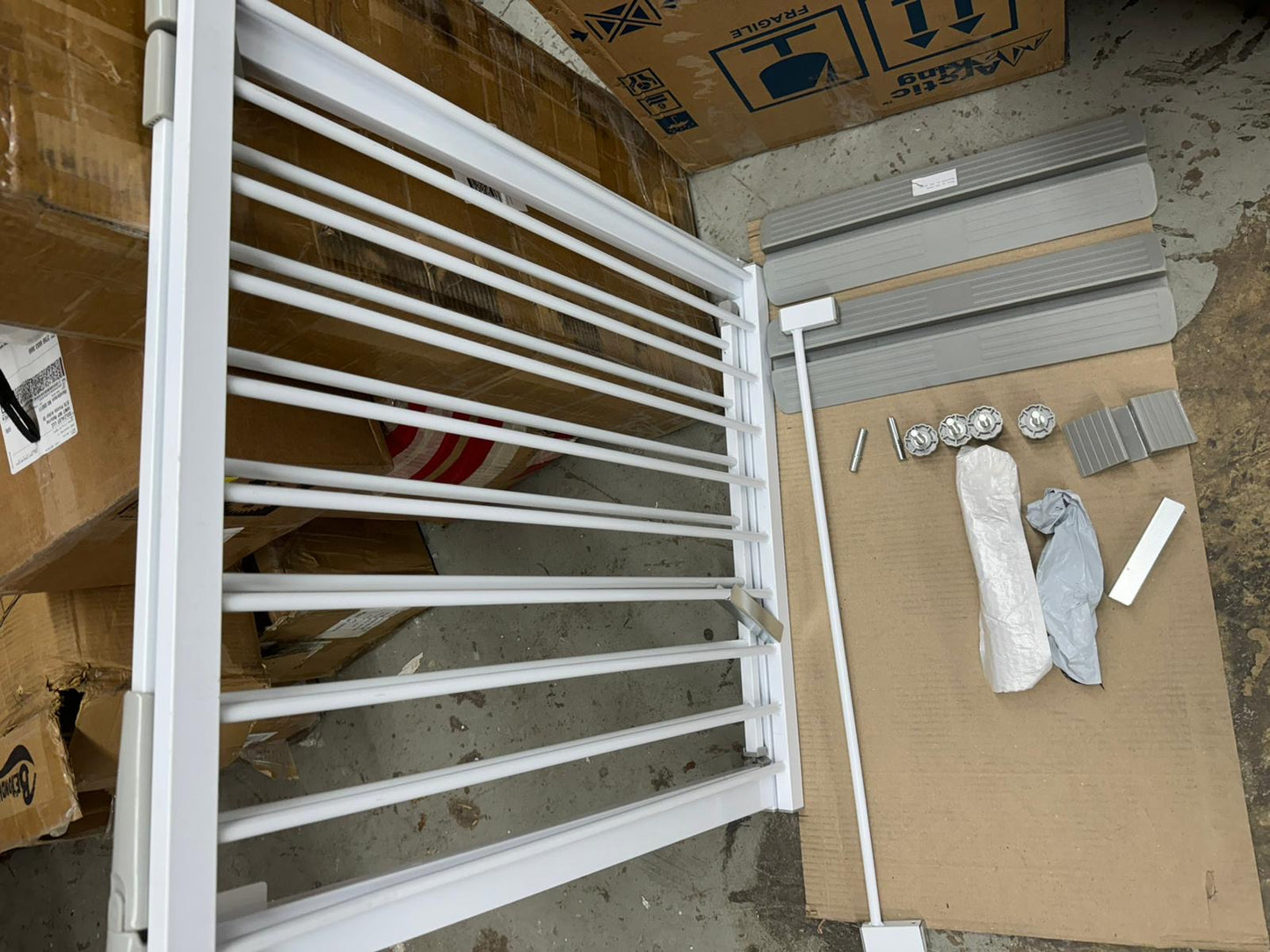 Qmon Baby Gate for Stairs, Auto Close Safety Baby Gates, Extra Tall and Wide Child Gate, Easy Walk Thru Durability Dog Gates for The House, Doorways.