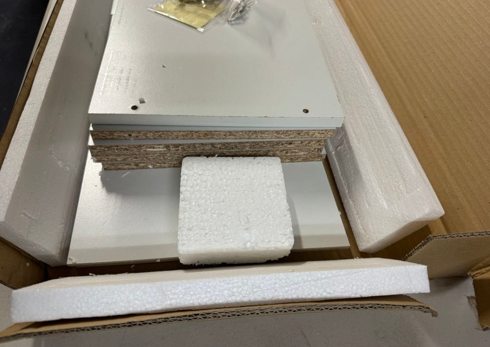 OPEN BOX NEW Furinno Reed 31.5 in. Tall White Wood 5-Cube Bookcase