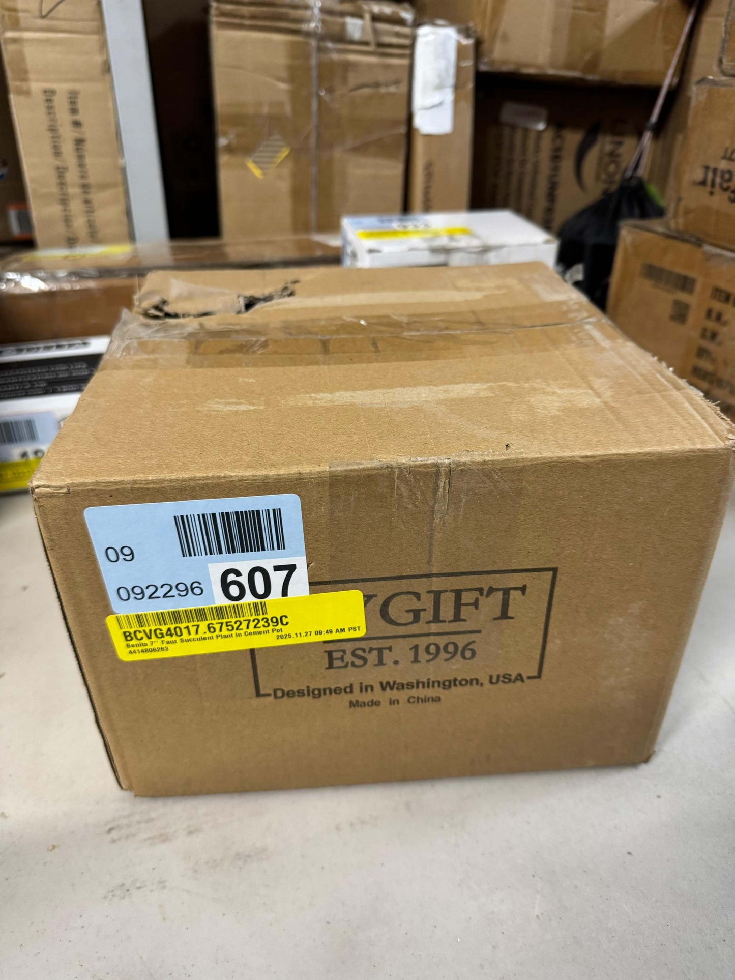 "Primrue Benita 7"" Faux Succulent Plant in Cement Pot"