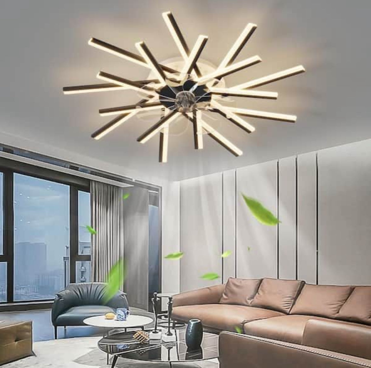 Open Box 36 in. W LED 6-Speed Indoor Black Smart Ceiling Fan with Remote and DC Motor