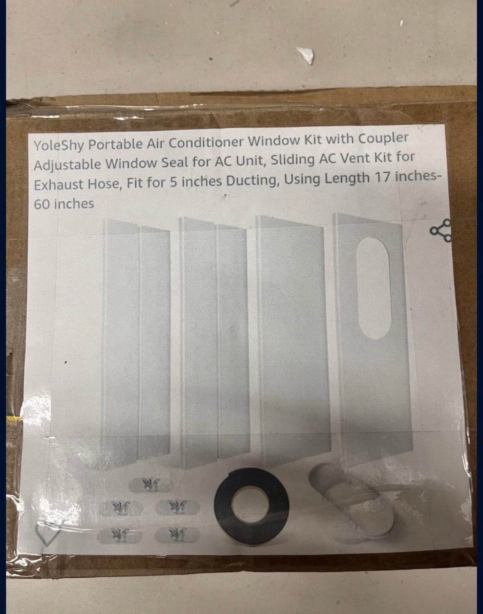 Open Box New  yoleshy portable air conditioner window kit with coupler adjustable window