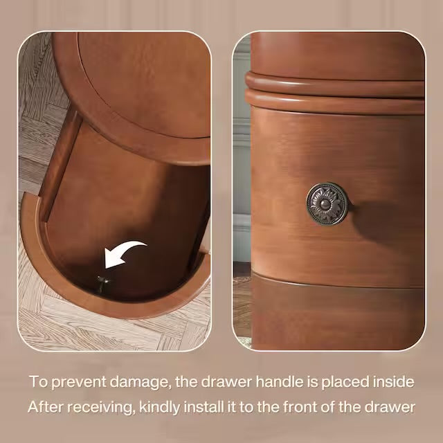 Tribesigns Eric 24 in. Brown Solid Wood Chairside End Table, Two-Drawer Narrow Side Table, Fully Assembled