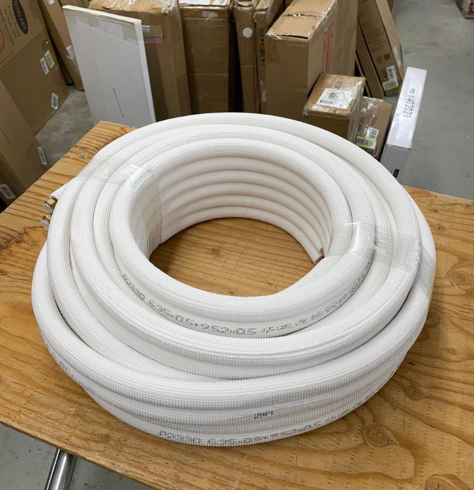 TADERUILY 50 Ft Air Conditioning Copper Tubing Pipe Extension, 1/4" 1/2" 3/8" PE Thickened for Mini Split AC and Heating Equipment Insulated Coil Line - Selzalot