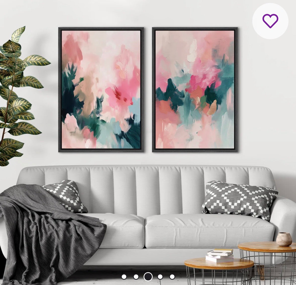 "Idea4Wall Abstract Colorful Strokes "" Colorful Bright Abstract Modern Paint Strokes Cool Framed Artwork Living Room Pictures "" 2 - Pieces"