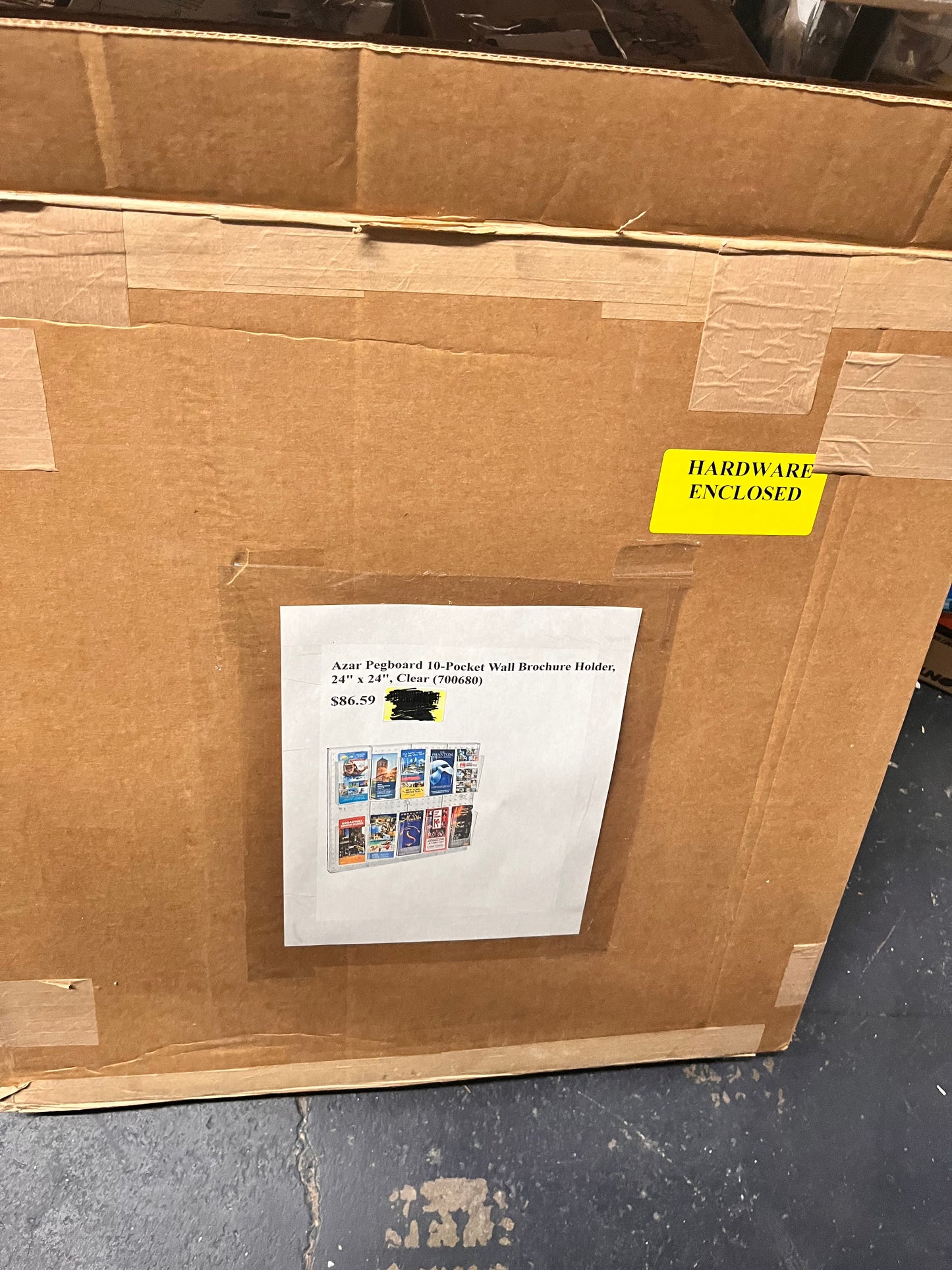 Open Box New Azar Displays - 700680 - 10 Pocket Trifold Size Pegboard Wall Brochure Holder, Clear