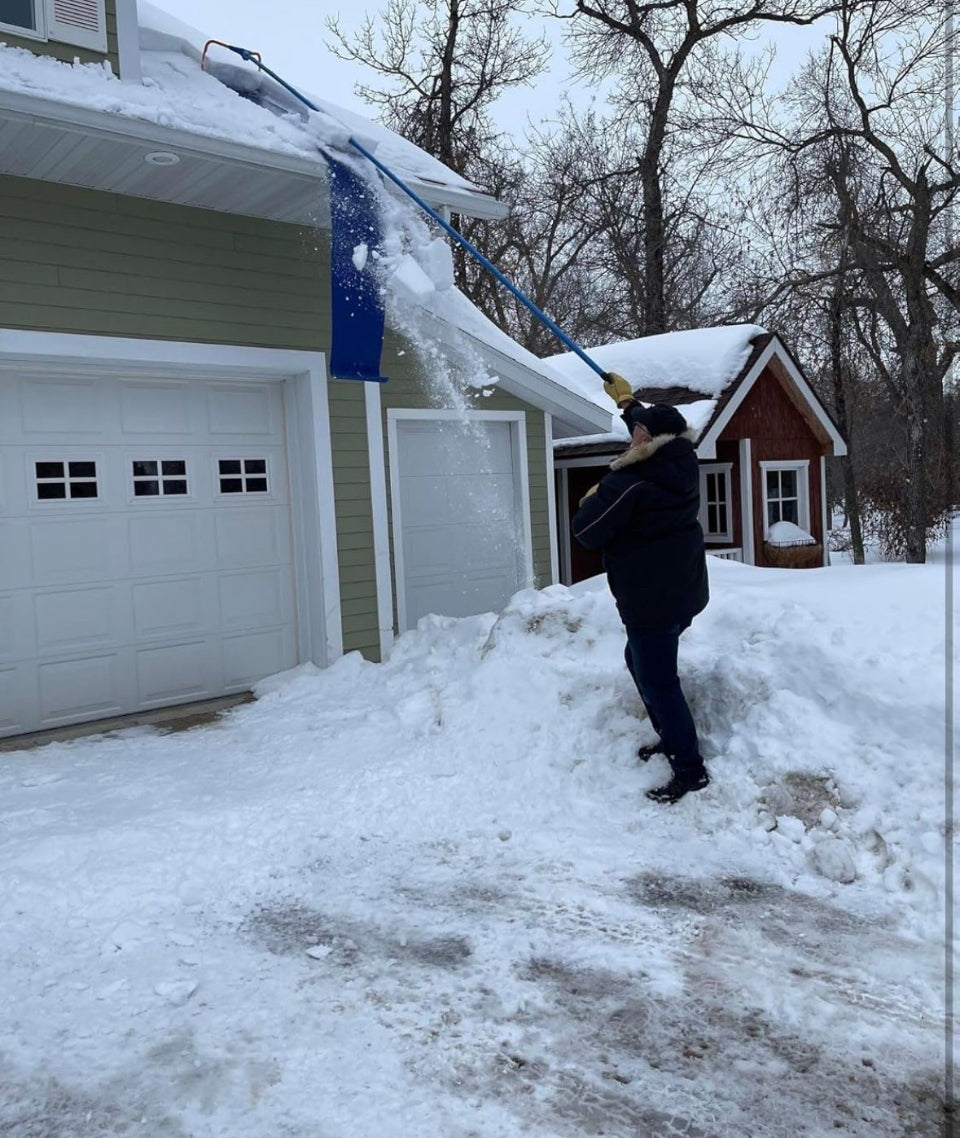 Open box AVALANCHE! AVA750, Easy and Quick Snow Roof Rake for Snow Removal, Heavy-Duty Slide, Cut and Tear Resistant, Built-in Wheels Prevent Damage,