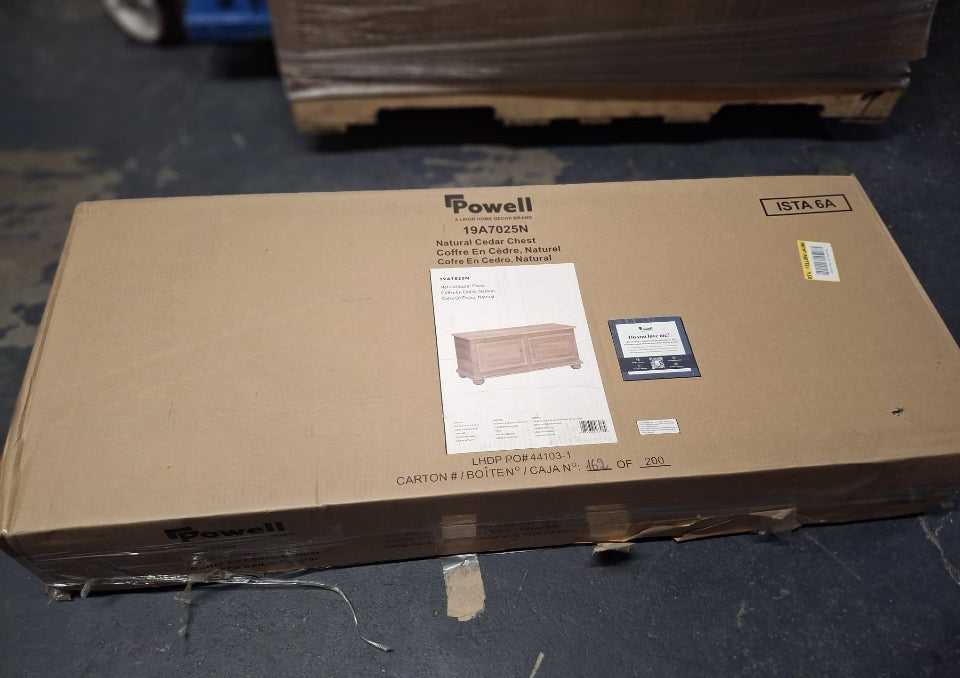 New Powell Company Rockland Natural Finish Cedar Chest with Raised Panels and Bun