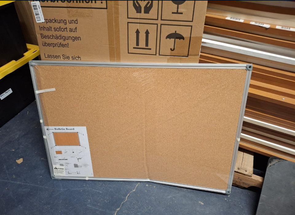 Lockways Cork Board Bulletin Board, Double Sided Corkboard 36" x 24", Wall-Mounted Aluminum Framed Message Presentation Notice Board 3 x 2