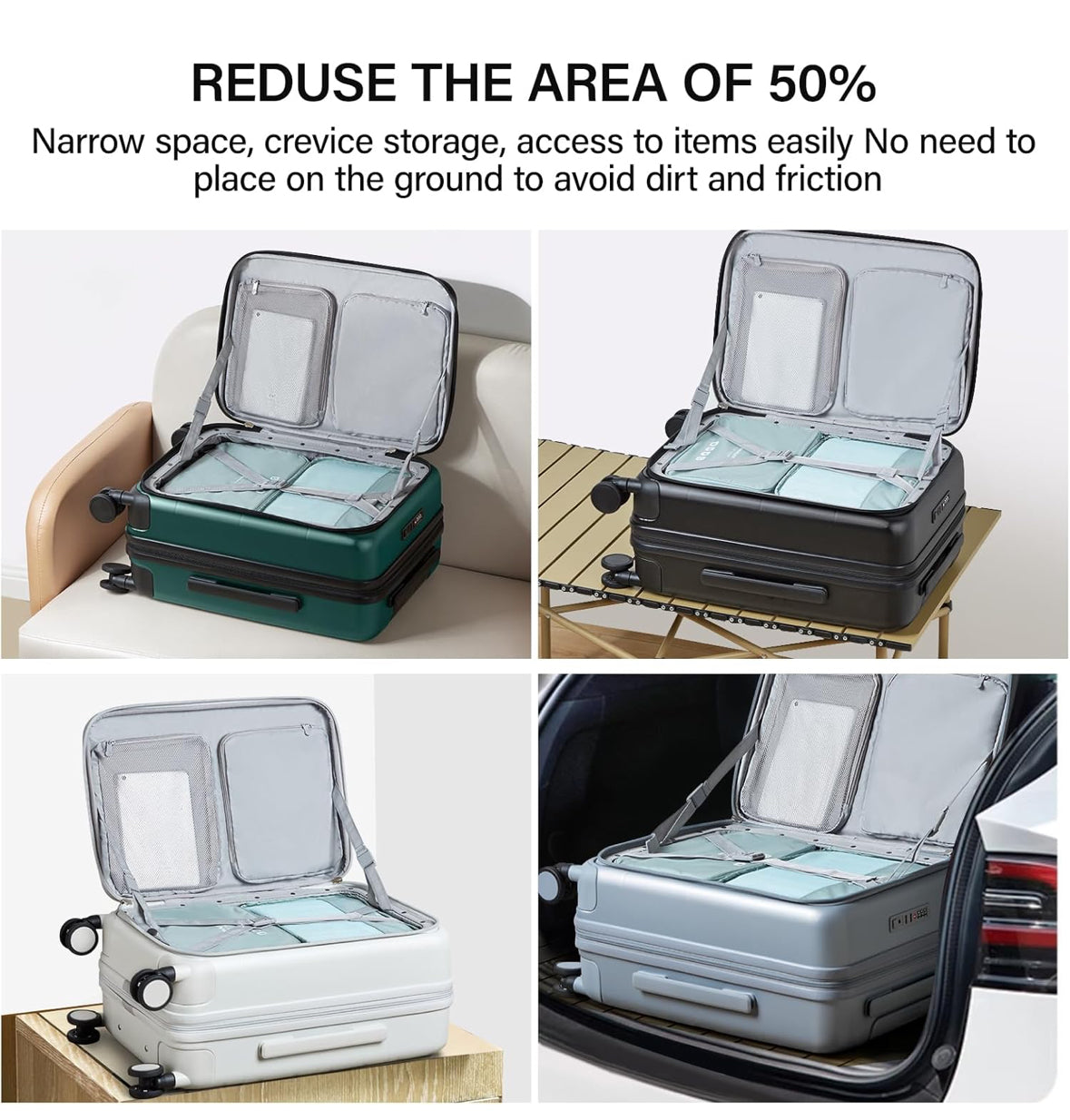 MILADA Expandable Carry On Luggage 22x14x9 Airline Approved Top Opening Hard Shell Suitcases TSA Carry On Luggage With Wheels 20 inch Carry On Suitcase Travel Luggage Carry On Bag, Blackish Green