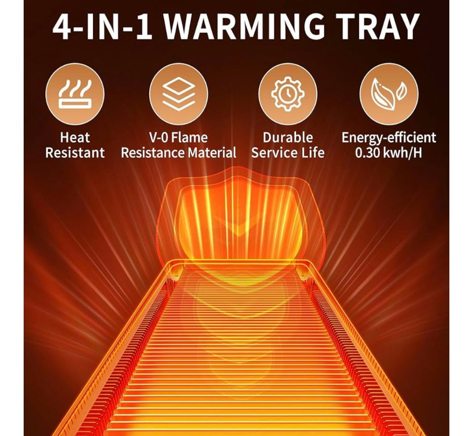 Wanish Electric Warming Tray（Extra Long 40”x12”），Food Warmer with Thermostat and Full Surface Heating，Food Warming Mat with 2 Temperature Modes for Pa