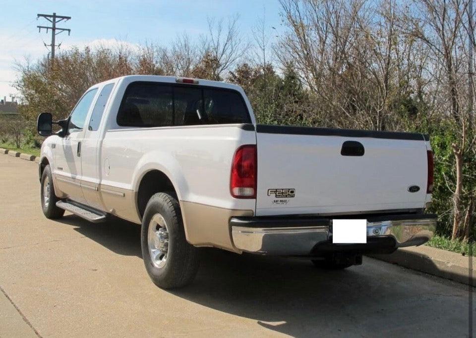 Open box Olltoz Rear Tailgate Molding Cap Spoiler Replacement Compatible with Ford Super Duty SD F-250 F-350 1999-2003 Tail Gate Protector F250 F350 F