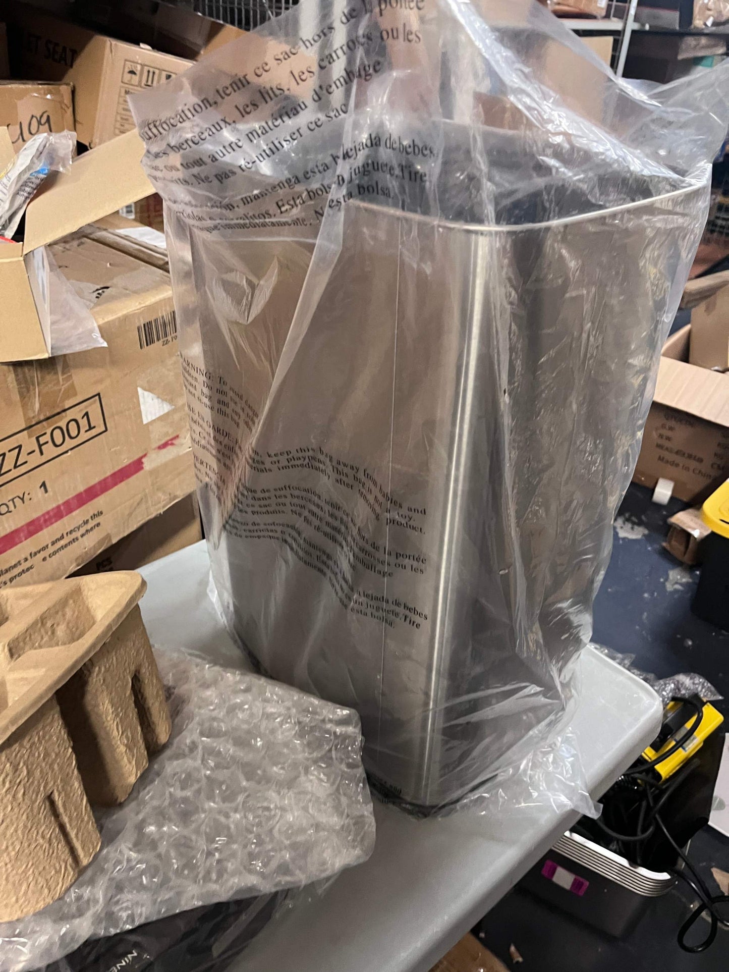 13 Gal. Stainless Steel Touchless Metal Household Trash Can