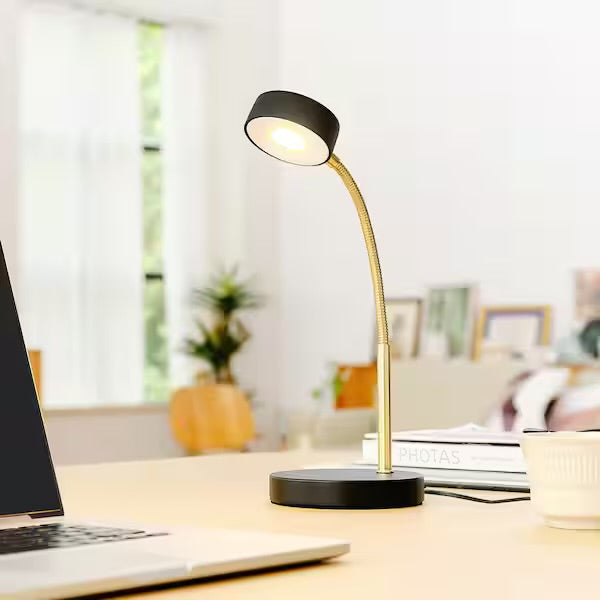 Hampton Bay 15 in. Matte Black LED Lamp with Adjustable Lamp Head