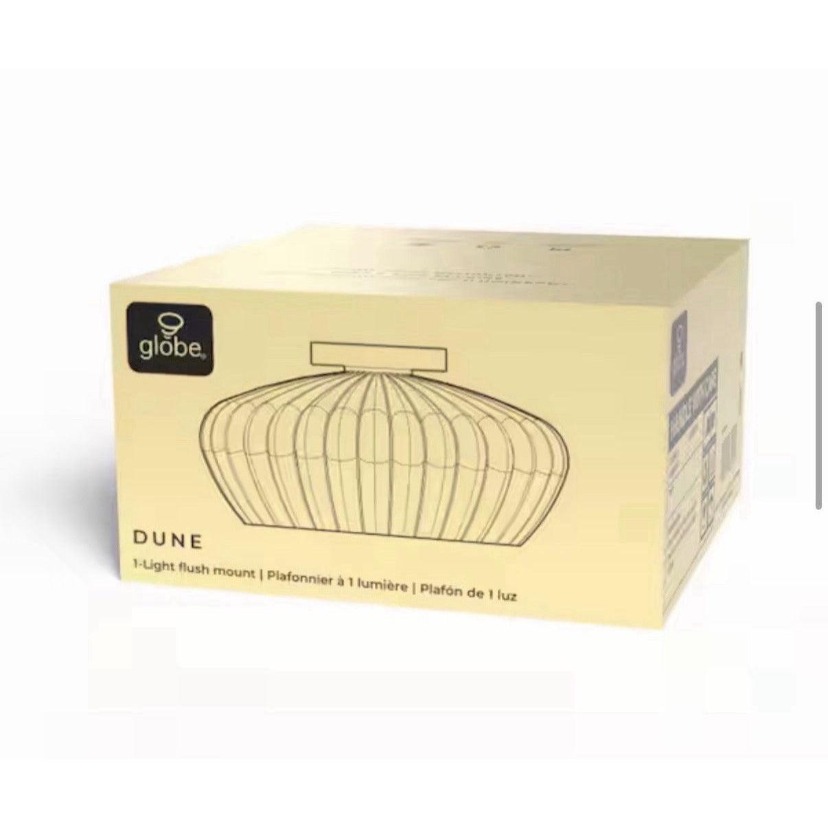 Globe Electric Dune 1-Light Brass Cream Resin Shade Flush Mount