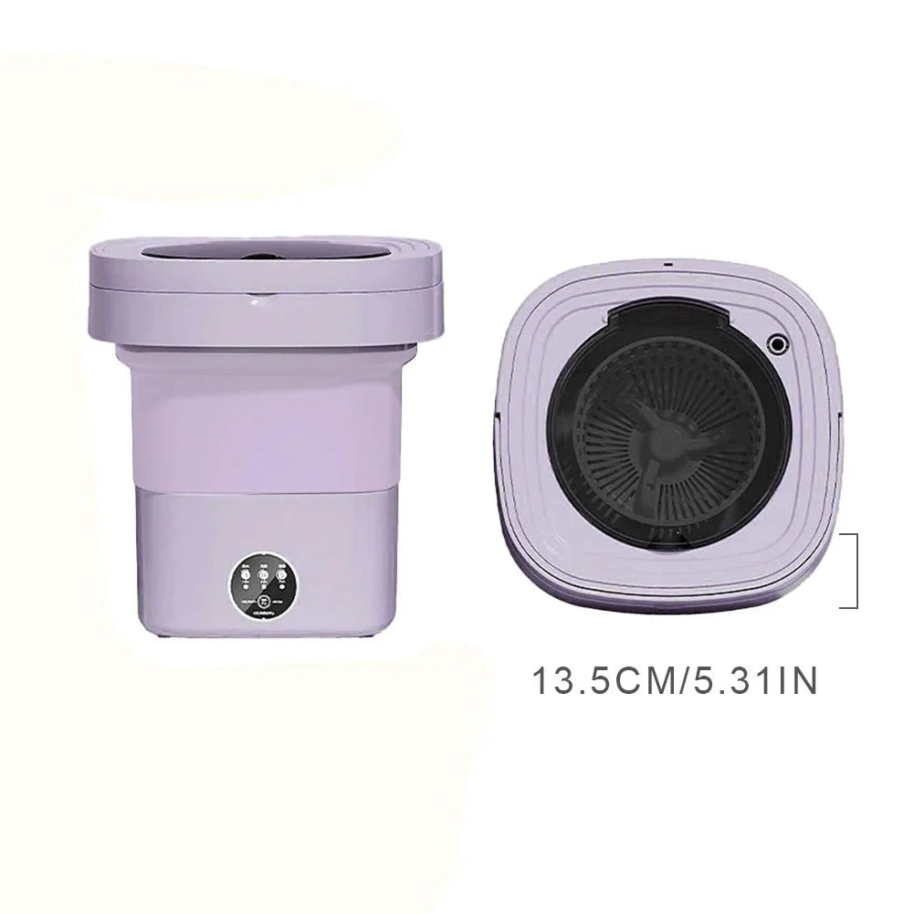 10 L Portable Washing Machine with Timer Folding Washing Machine Laundry Cleaning Washer for Apartment Laundry Camping RV Travel