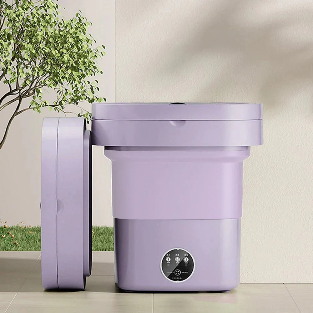 10 L Portable Washing Machine with Timer Folding Washing Machine Laundry Cleaning Washer for Apartment Laundry Camping RV Travel