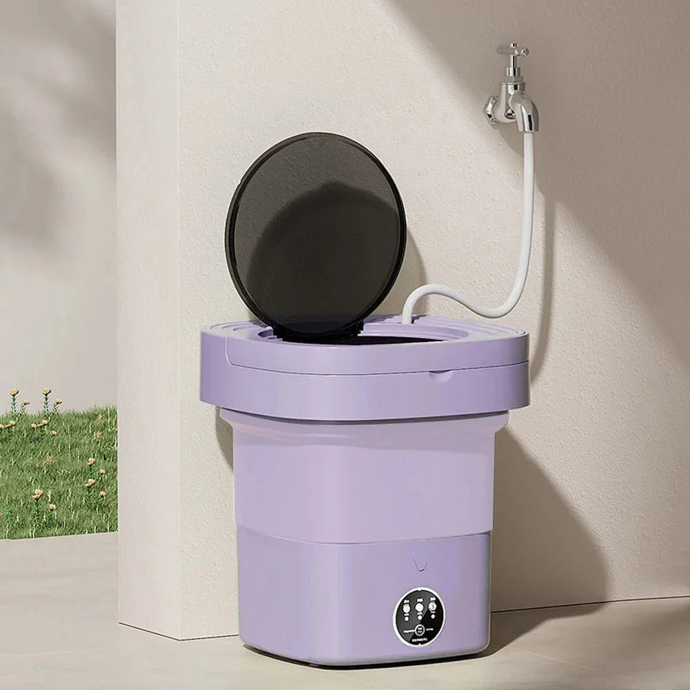 10 L Portable Washing Machine with Timer Folding Washing Machine Laundry Cleaning Washer for Apartment Laundry Camping RV Travel