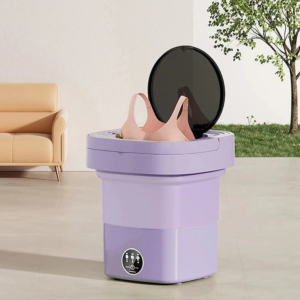10 L Portable Washing Machine with Timer Folding Washing Machine Laundry Cleaning Washer for Apartment Laundry Camping RV Travel