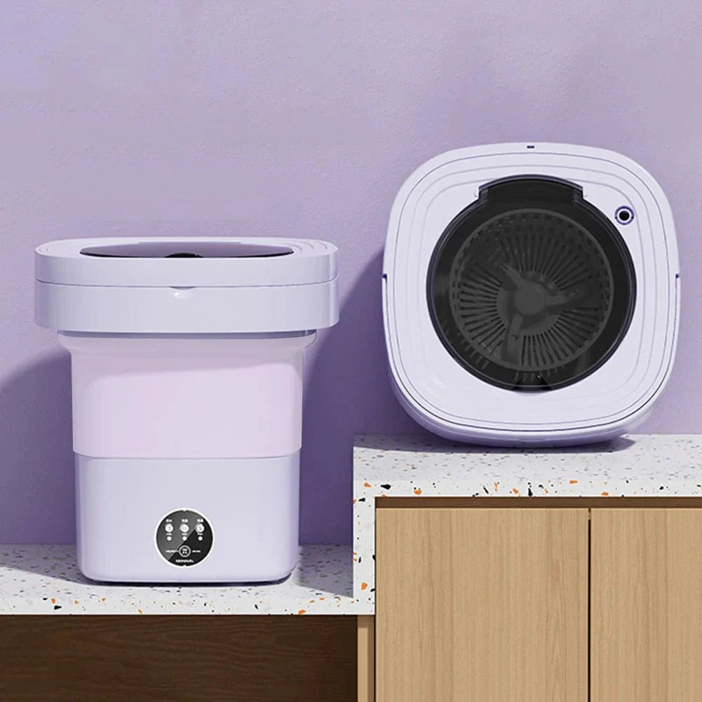 10 L Portable Washing Machine with Timer Folding Washing Machine Laundry Cleaning Washer for Apartment Laundry Camping RV Travel