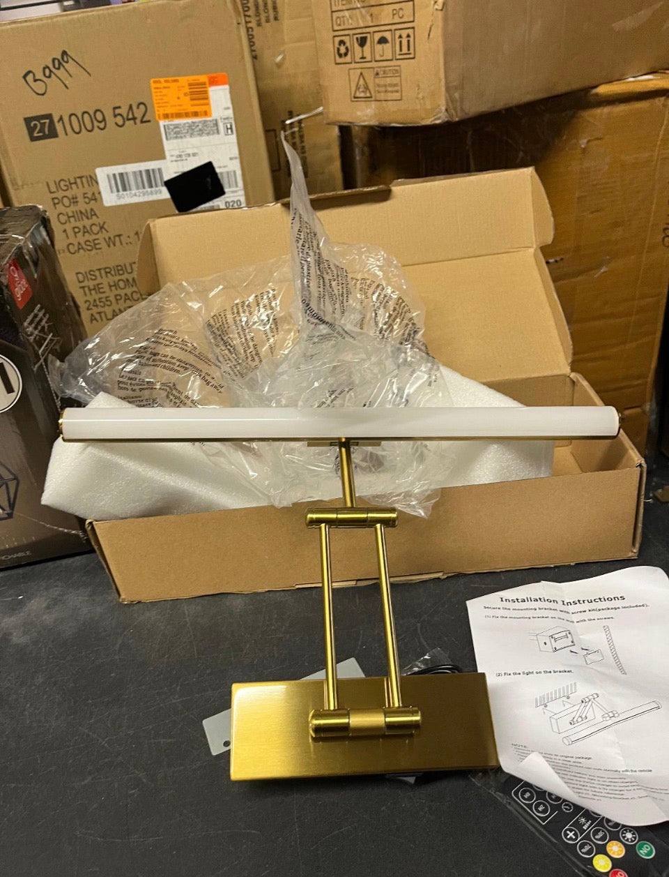 Jusheng Brass 16 in. LED Picture Light with Remote Control Dimmable and Swivel