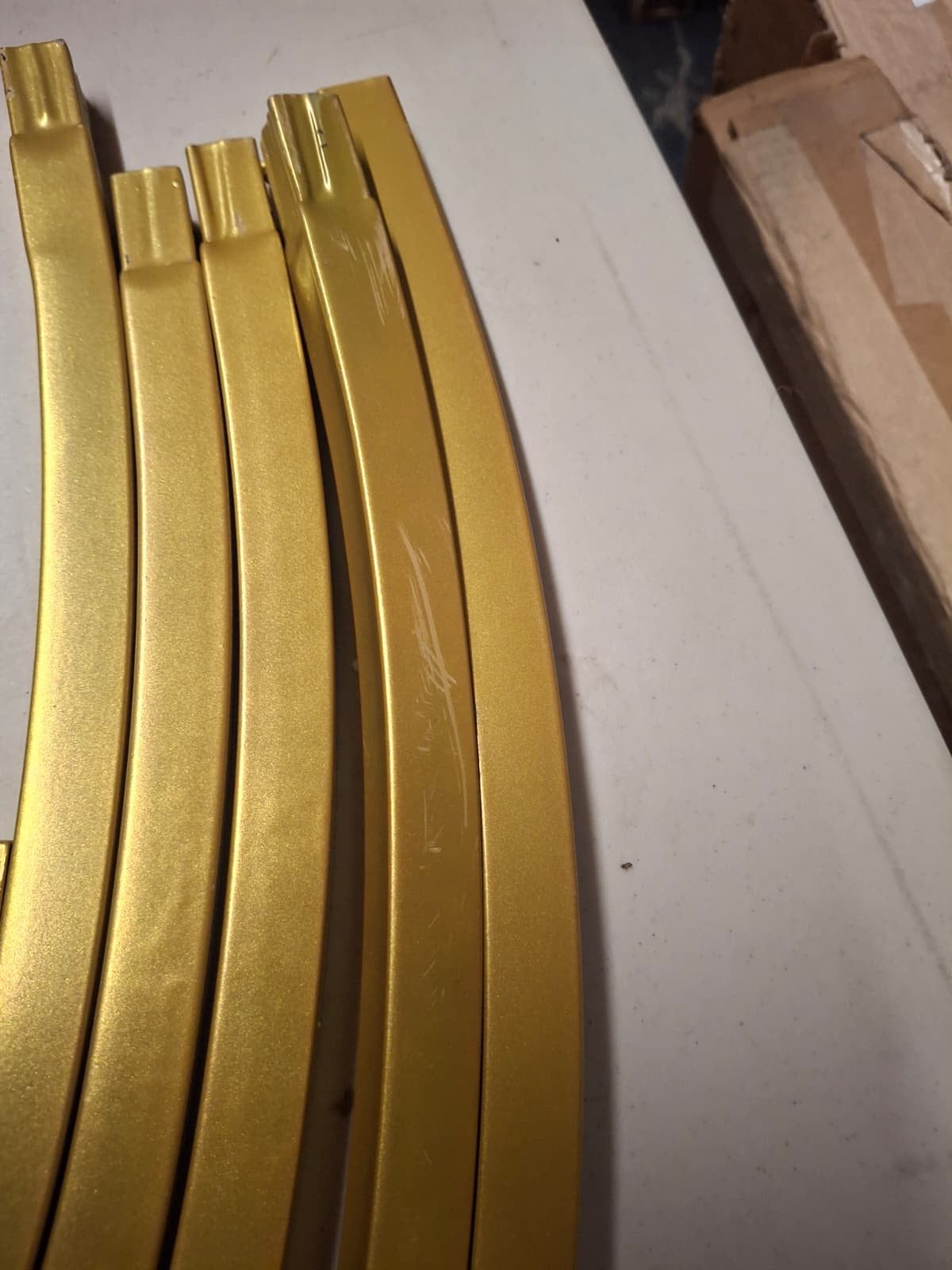 Open Box New Metal Wedding Arch Backdrop Stand, 7.2FT Gold Balloon Arched Frame Stand ,Collapsible Stable Arch Background for Party, Garden Ceremony D