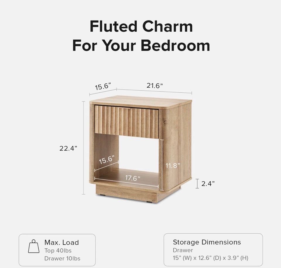 George Oliver Dorcus 21.6" W Nightstand