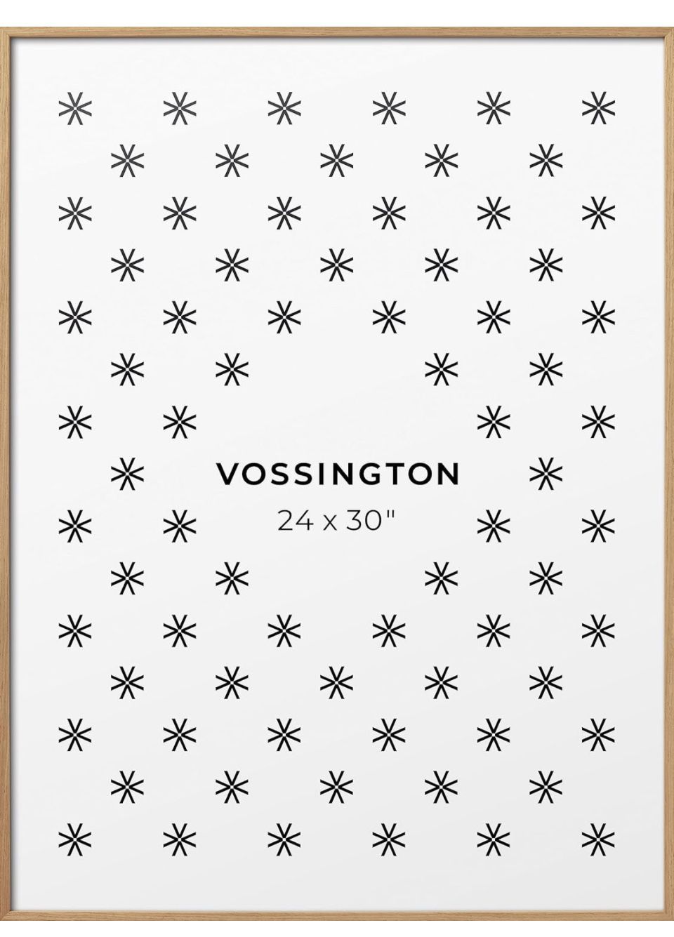 Vossington Thin 24x30 poster frame, light oak wood grain, slim modern design.