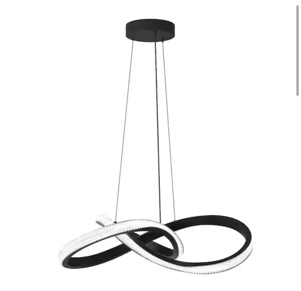 Artika Morgan 30-Watt 1 Light Black Modern 5 CCT Integrated LED Pendant Light Fixture for Dining Room or Kitchen