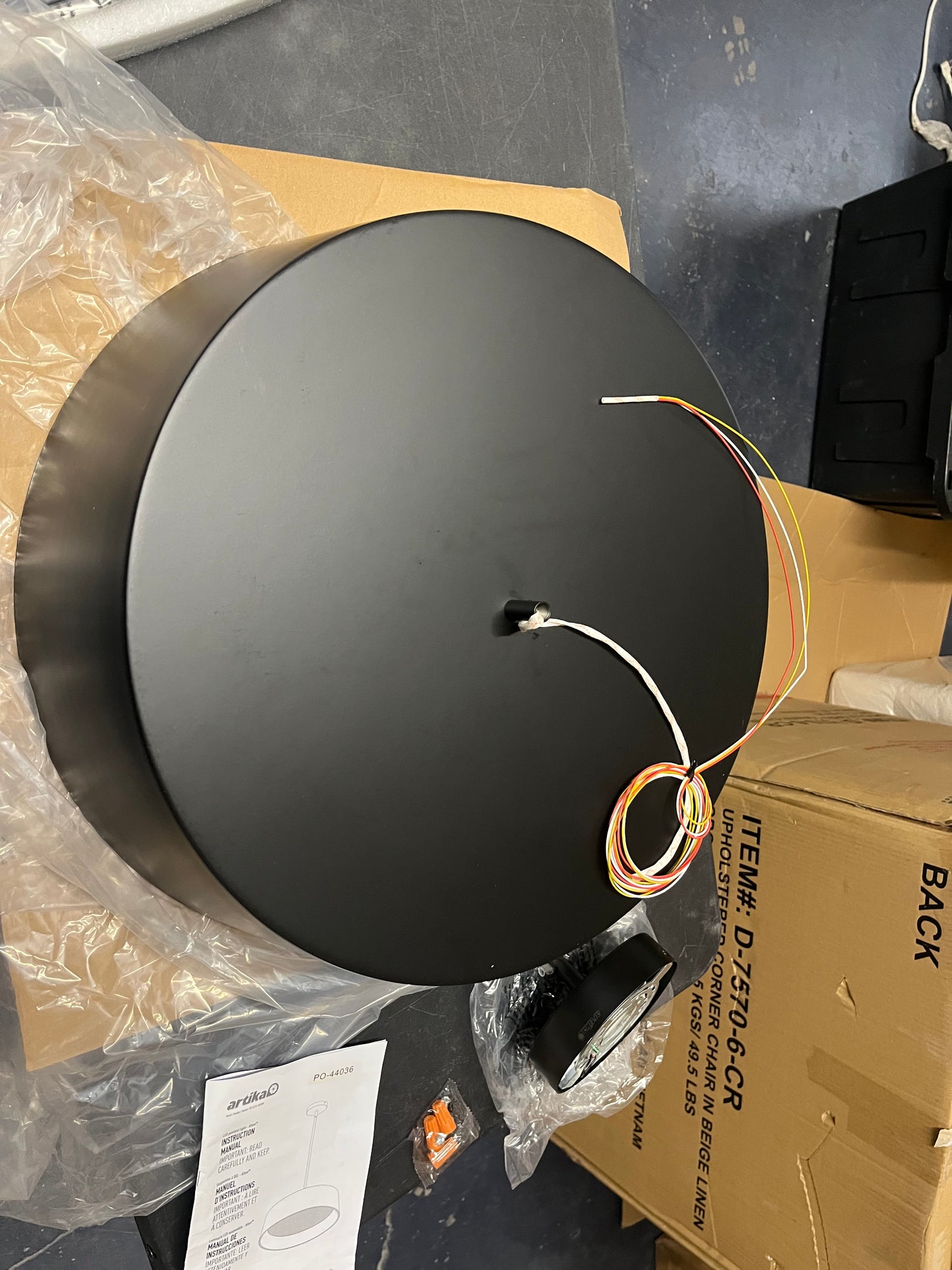 Artika Alton 43-Watt Integrated LED Black 5 CCT Modern Hanging Pendant Chandelier Light Fixture for Dining Room or Kitchen