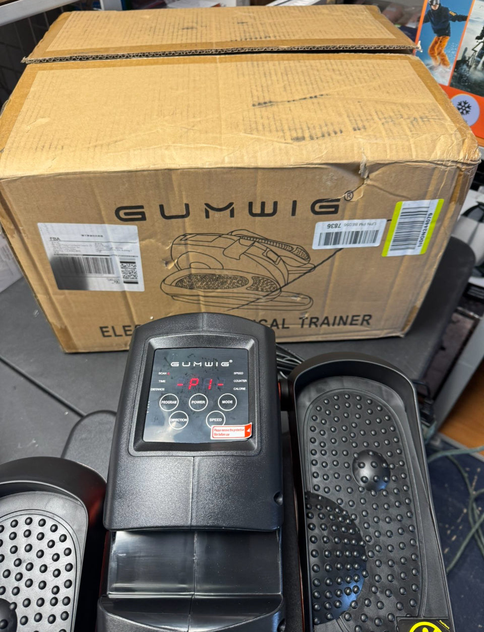 GUMWIG Under Desk Elliptical Exercise Machine, Electric Leg Exericser While Sitting for Seniors, Mini Pedal Ellipse Exerciser with Remote Control, Portable PeddlerTraining Equipment for Home Office