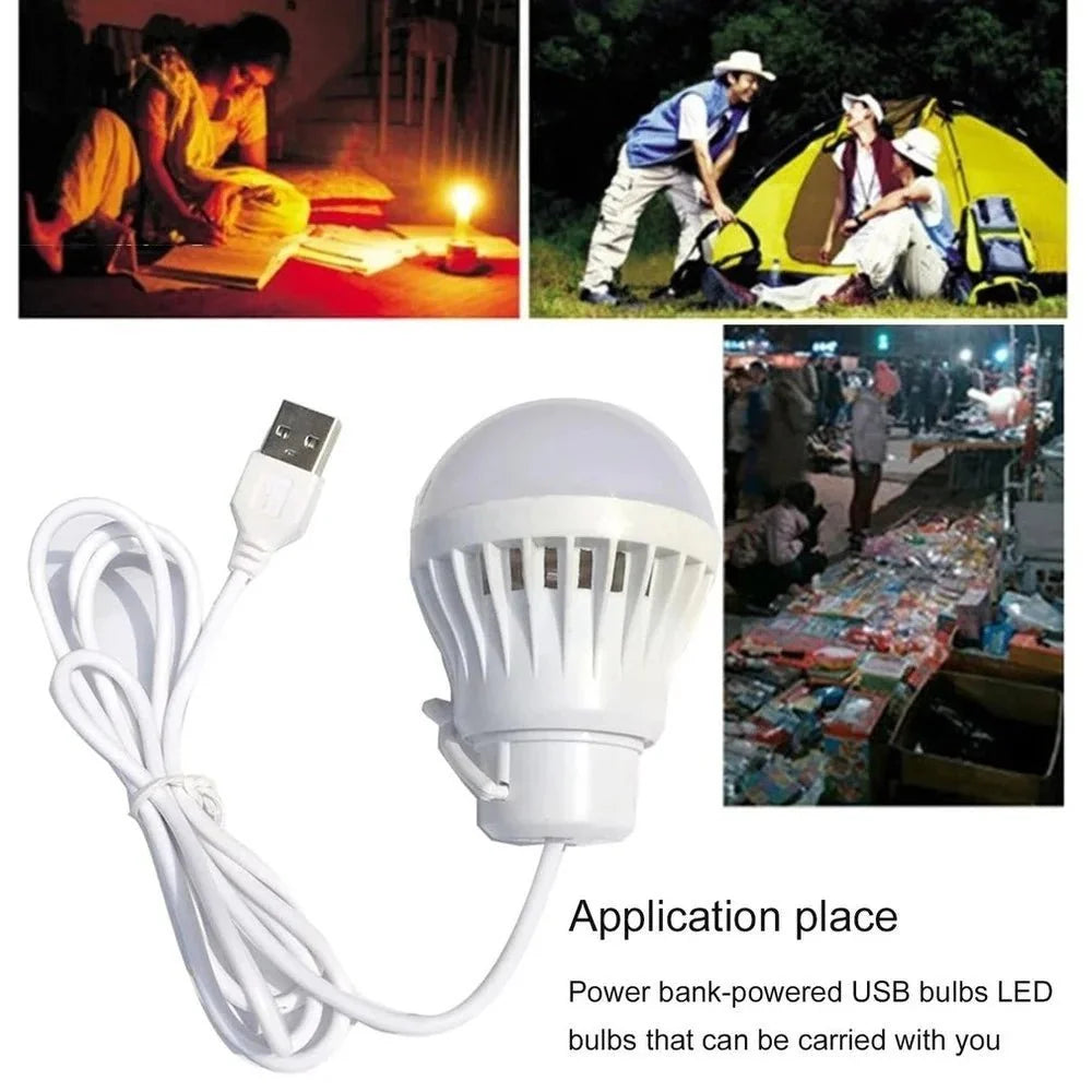 1/2pc 3W/5W/7W Usb Bulb Light Portable Lamp Led for Hiking Camping Tent Travel Work with Notebook Christmas for Home