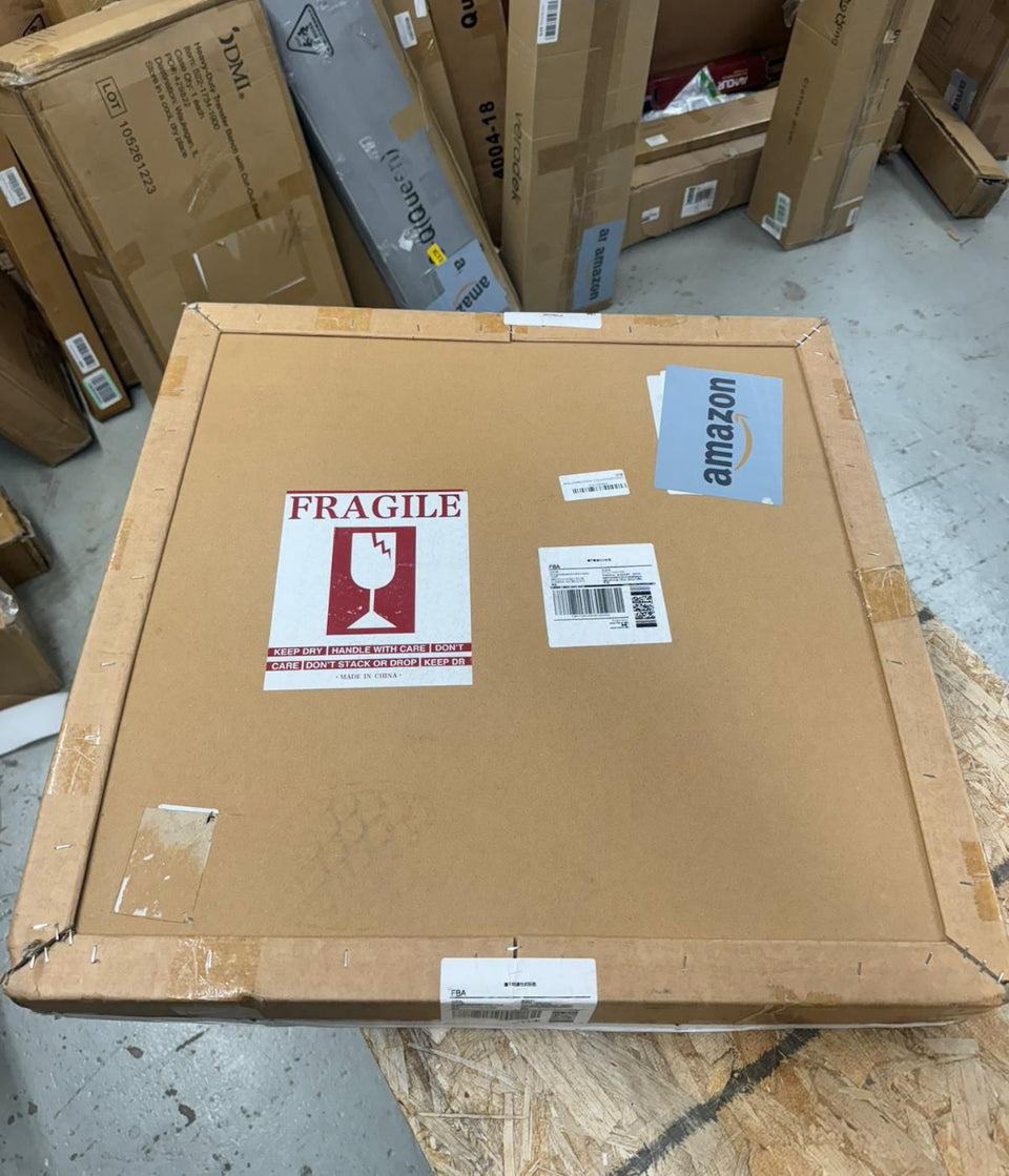 Open Box CONGUILIAO Round Mirror, 24 Inches Wood Mirror, Wall Mirror Decorative Circle Mirror, Nature Big Bathroom Large Vanity Mirror Farmhouse Mirror for Liv