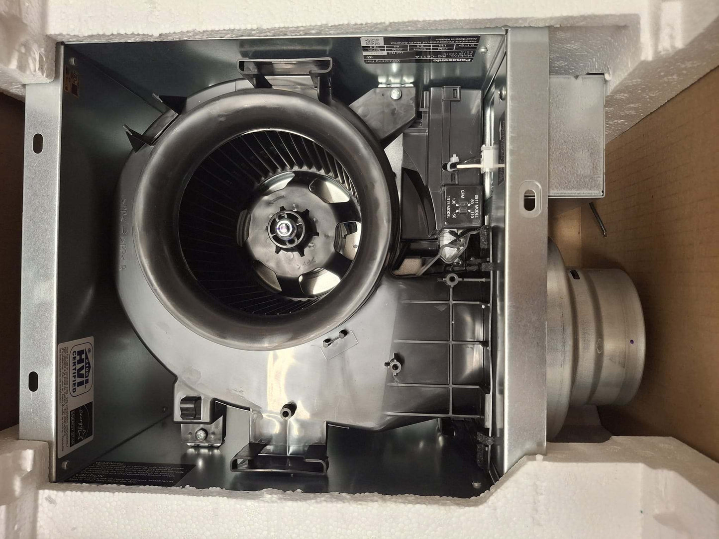 Open Box PANASONIC Whisper Choice DC Pick-A-Flow 80/110 CFM Ceiling Bathroom Exhaust Fan with Flex-Z Fast Bracket