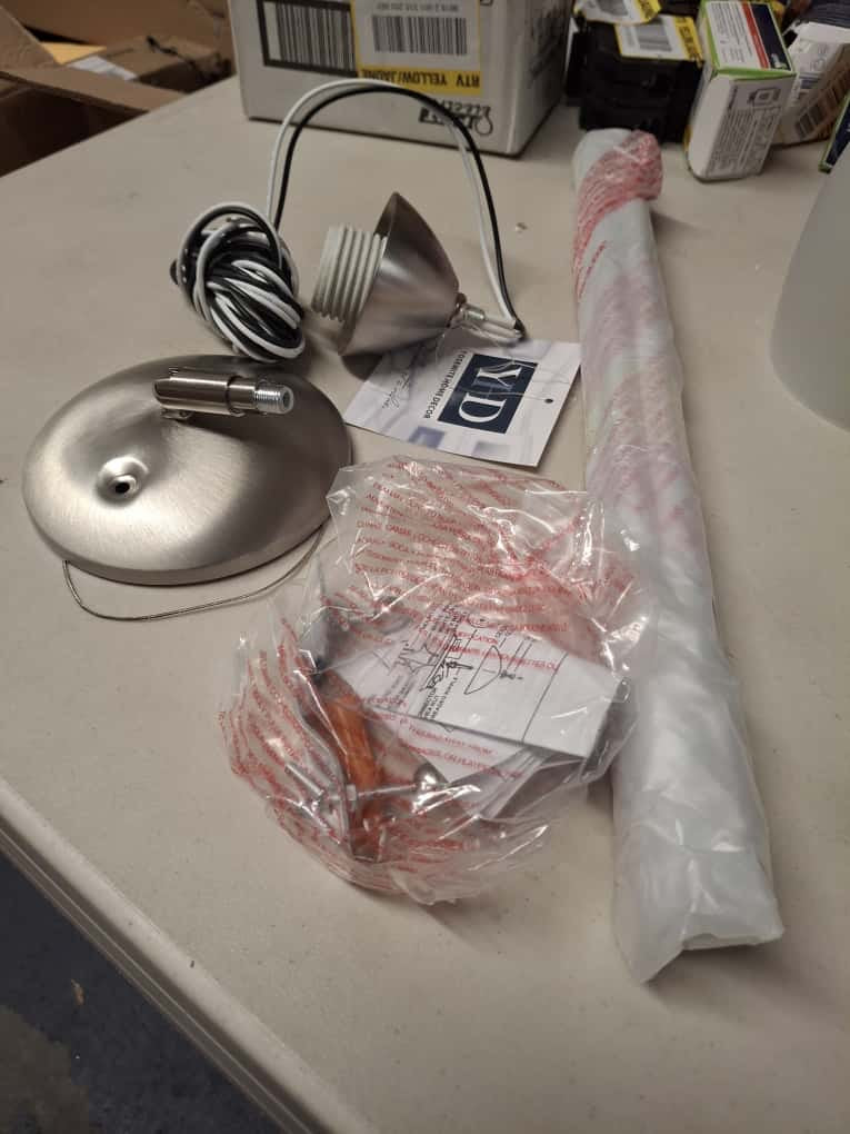 Yosemite OPEN BOX Mirror Lake 1-Light Brushed Nickel Mini Pendant with White Etched Glass Shade